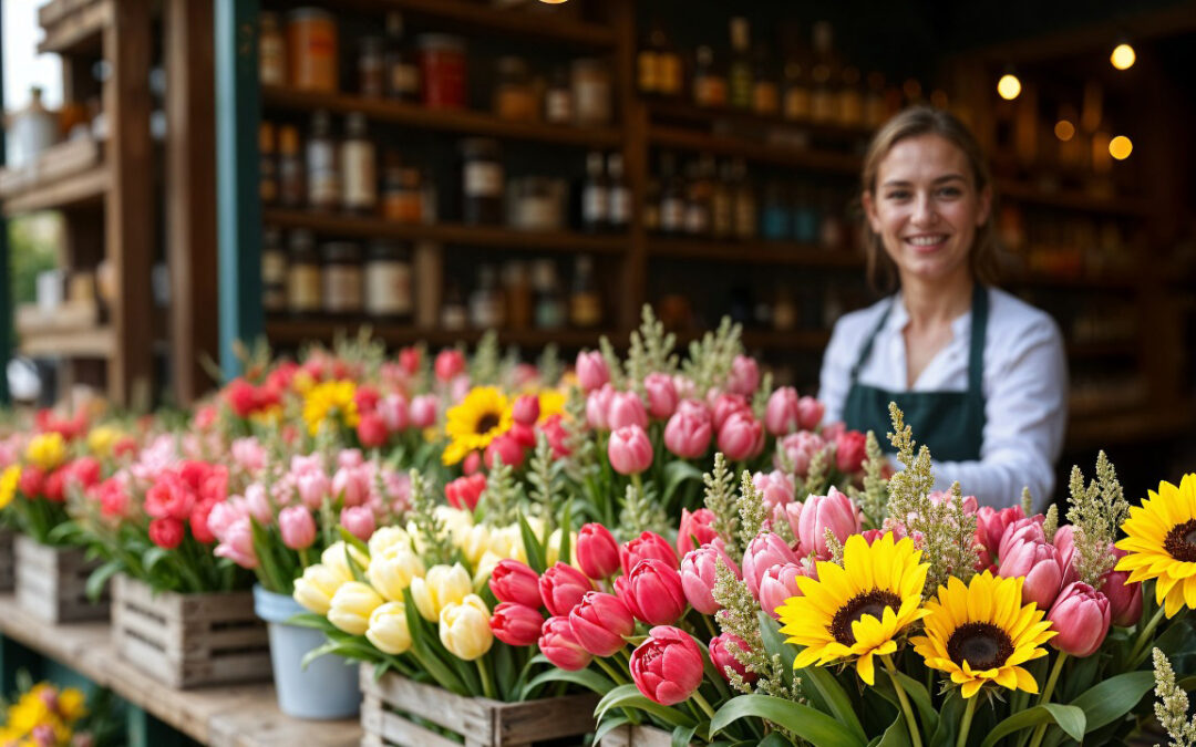 Floristería con flores para el día de la mujer ideales