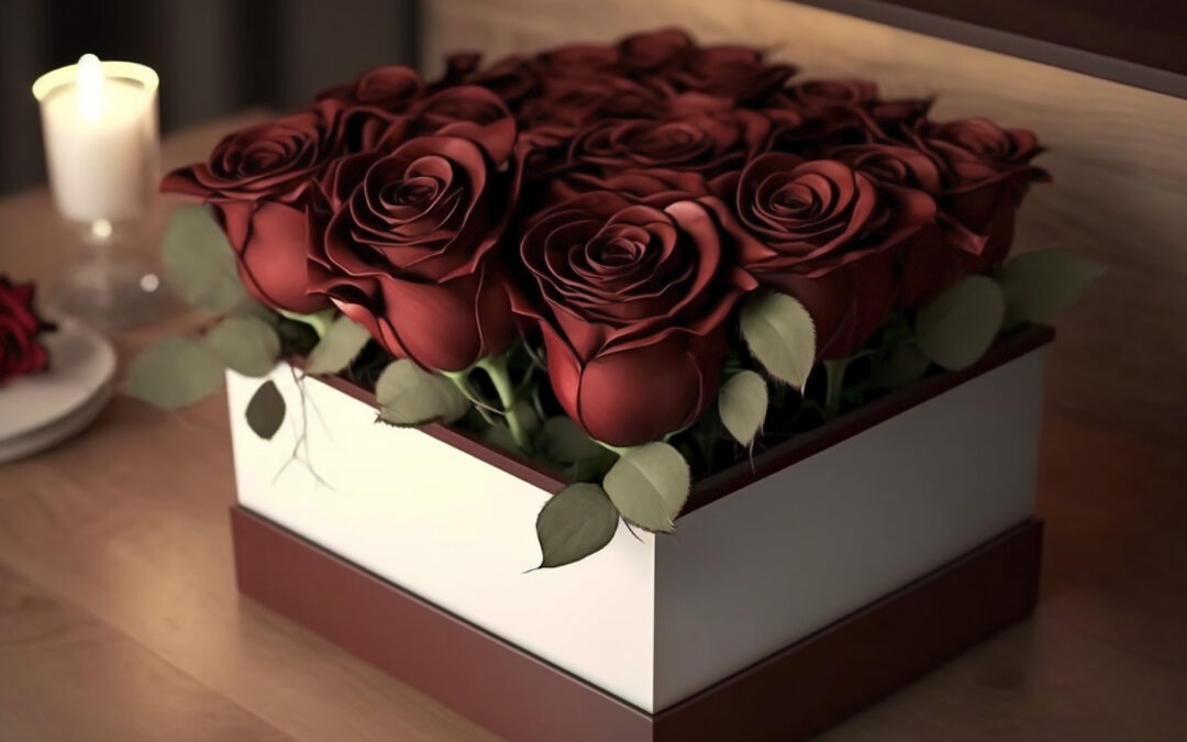 venta caja rosas empaque ecológico | Compra hoy